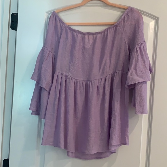 Off the Shoulder Top - Lavender - Picture 2 of 4